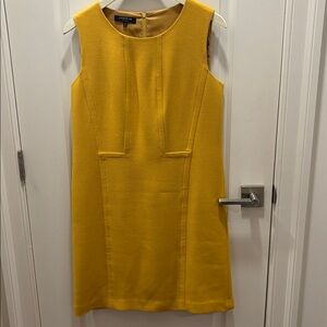 Lafayette 148 New York Mustard Yellow Wool Viscose Lining Dress Size 8
